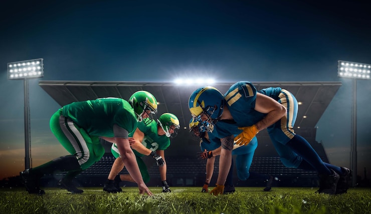 Foto gratuito giocatore di football americano di football americano nello stadio di sport professionistico