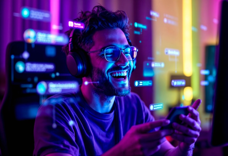 Foto gratuito gioia del giocatore