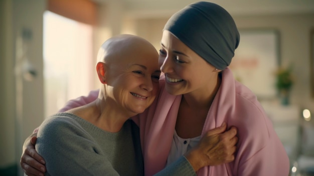 Giornata mondiale del cancro con persone che si abbracciano