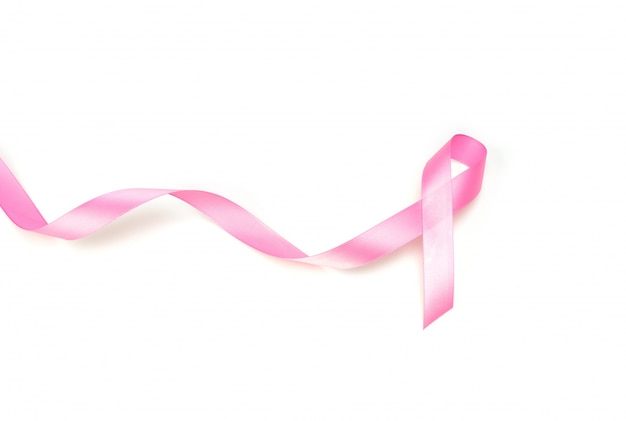 Giornata mondiale del cancro: Nastro Rosa su bianco Backg