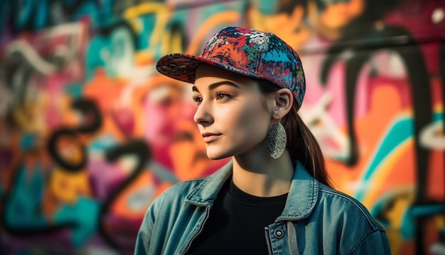 'Giovane adulto fiducioso modello di moda hip hop' generato da AI