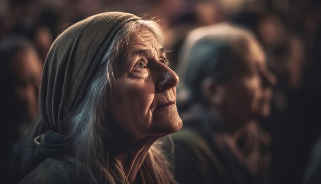 Giovani adulti sorridenti che camminano all'aperto nella natura generati dall'intelligenza artificiale