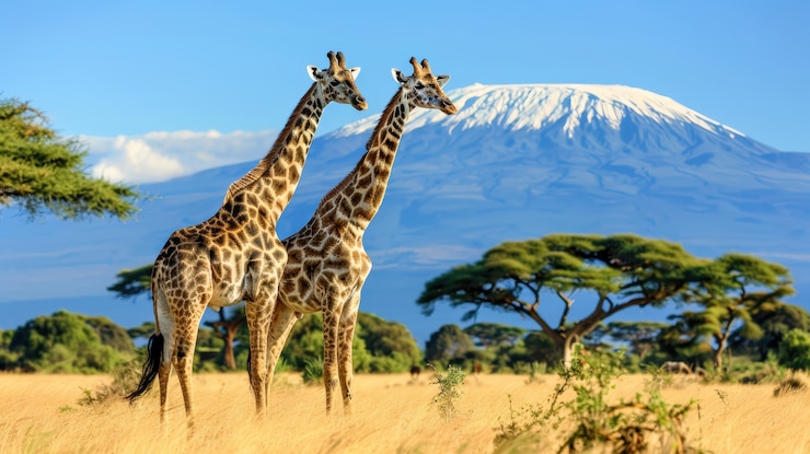 Foto gratuito giraffe in natura