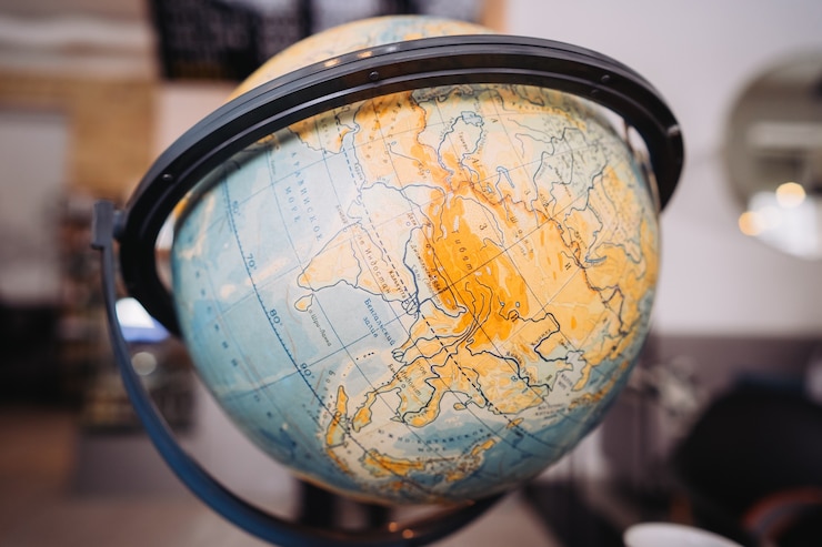 Foto gratuito globo sfera globo modello effige. stile vintage