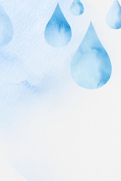 Goccia d'acqua con illustrazione ad acquerello sfondo blu