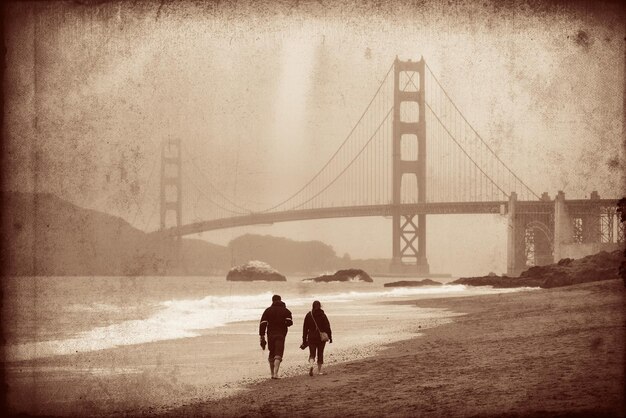 Golden Gate Bridge di San Francisco a Baker Beach.