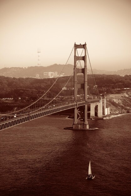 Golden Gate Bridge di San Francisco come il famoso punto di riferimento.