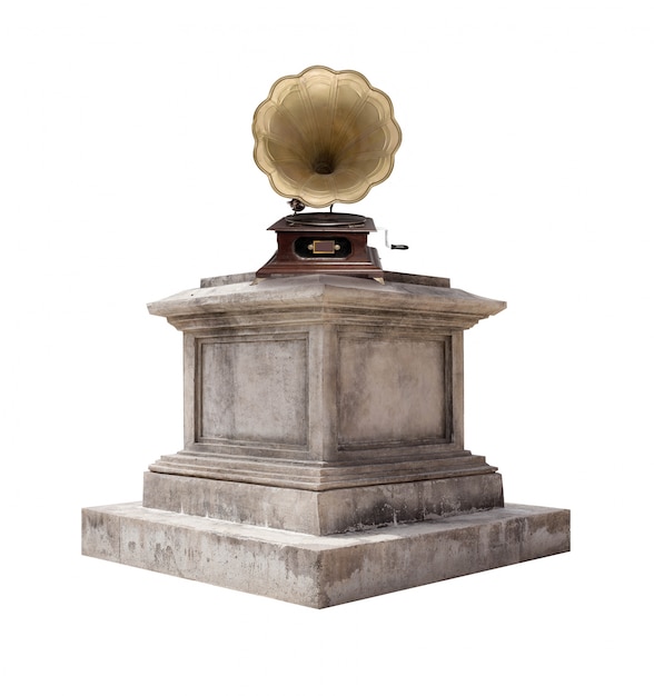 Gramophone su un piedistallo di marmo