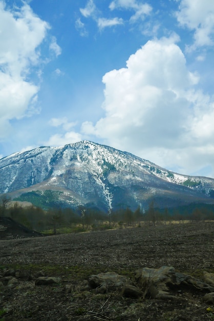 Grande montagna con la neve in cima