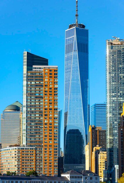 Grattacieli alti edifici del centro di New York negli Stati Uniti