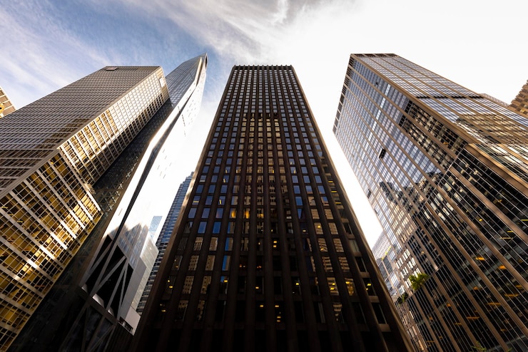 Foto gratuito grattacieli alti edifici del centro di new york negli stati uniti