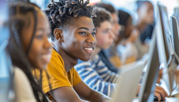 Gruppo di adolescenti e giovani diversi che svolgono attività insieme per celebrare la Giornata mondiale delle competenze giovanili