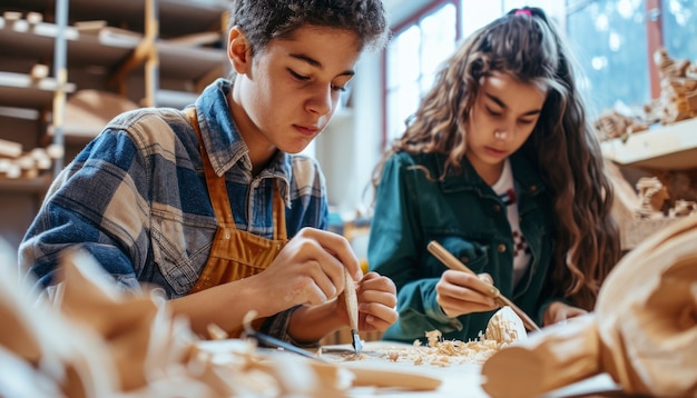 Gruppo di adolescenti e giovani diversi che svolgono attività insieme per celebrare la Giornata mondiale delle competenze giovanili