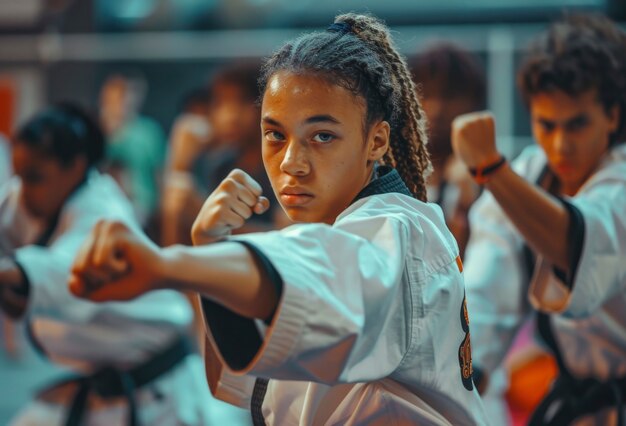 Gruppo di adolescenti e giovani diversi che svolgono attività insieme per celebrare la Giornata mondiale delle competenze giovanili