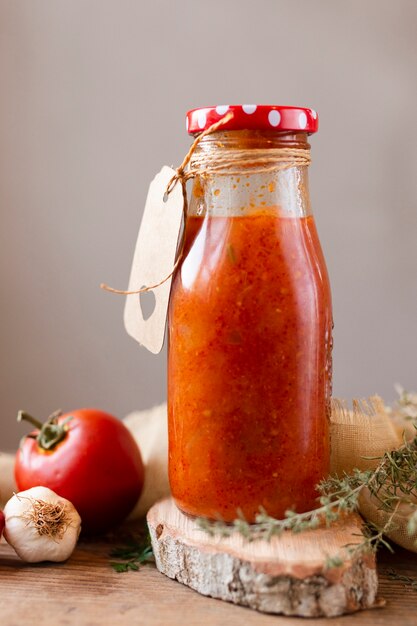 Gustosi pomodori borscht e aglio