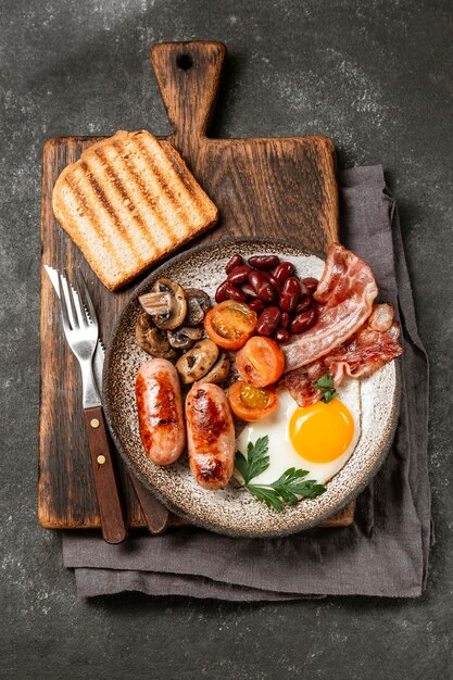 Gustoso assortimento di pasti per la colazione