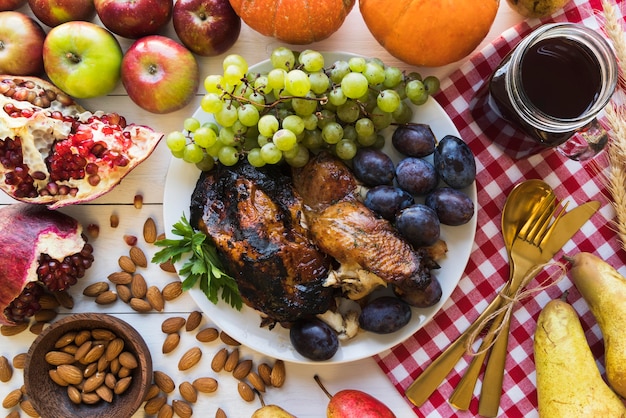 Gustoso cibo del Ringraziamento sopra la vista