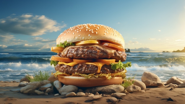 Hamburger delizioso in natura