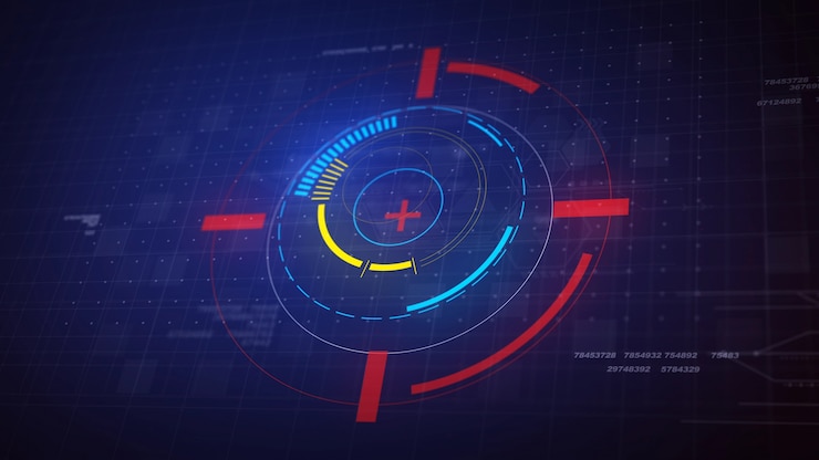 Foto gratuito hi-tech futuristic hud elementi del cerchio di visualizzazione