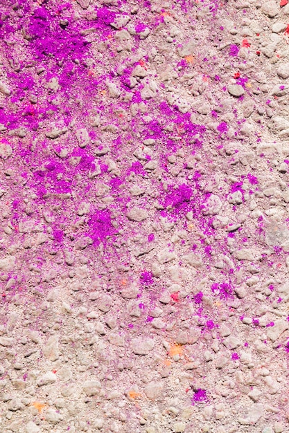Holi rosa in polvere per terra