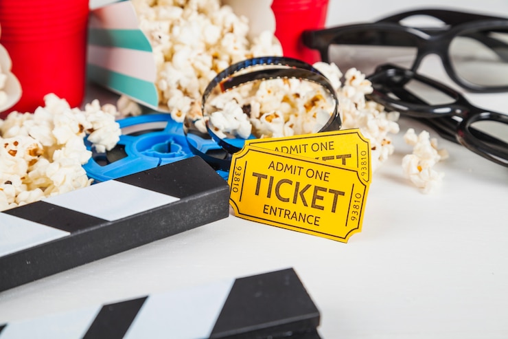 Foto gratuito i biglietti tra il cinema