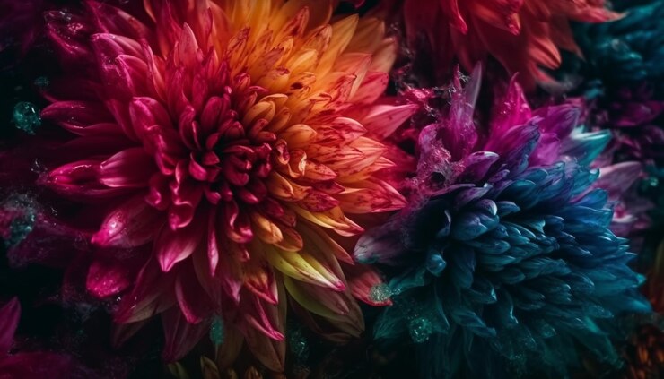 Foto gratuito i colori vibranti dei petali creano un'ia generativa frattale astratta