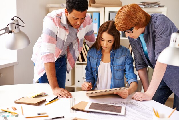 I compagni di squadra che lavorano insieme