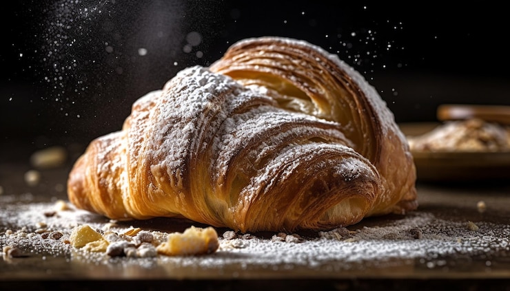 Foto gratuito i croissant appena sfornati portano la cultura francese in casa generata dall'intelligenza artificiale