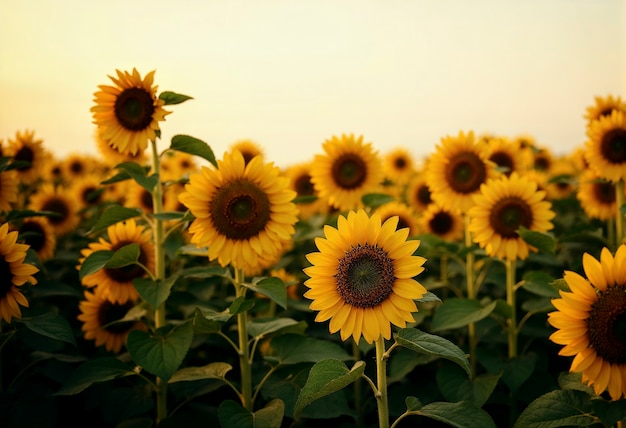I girasoli al tramonto