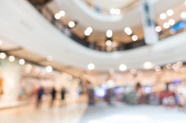 I pavimenti di un centro commerciale sfocate