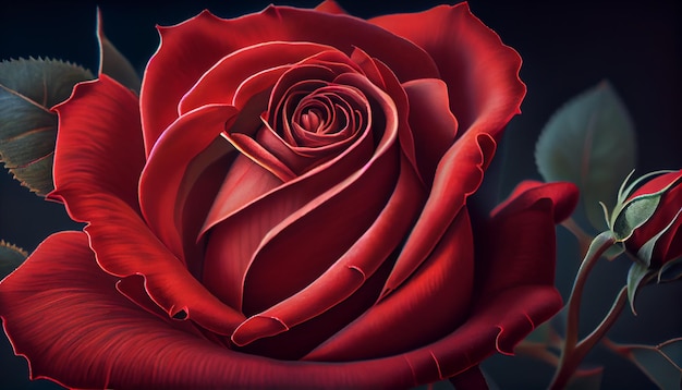 I petali di fiori colorati simboleggiano l'amore e il romanticismo dell'intelligenza artificiale generativa