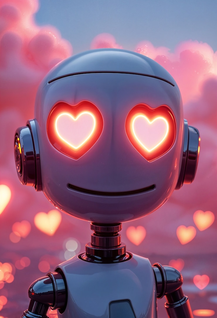 Foto gratuito i robot innamorati festeggiano il giorno di san valentino