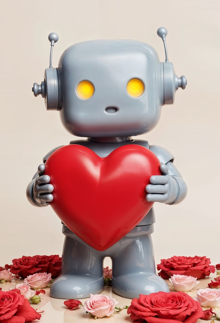 Foto gratuito i robot innamorati festeggiano il giorno di san valentino