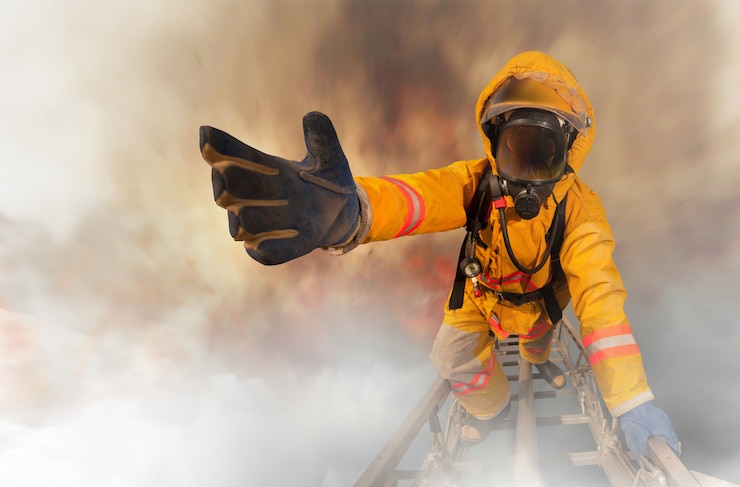 Foto gratuito i vigili del fuoco hanno salvato i sopravvissuti