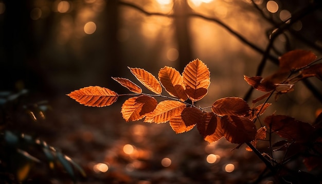 I vivaci colori autunnali illuminano la crescita dell'albero di acero generato dall'intelligenza artificiale