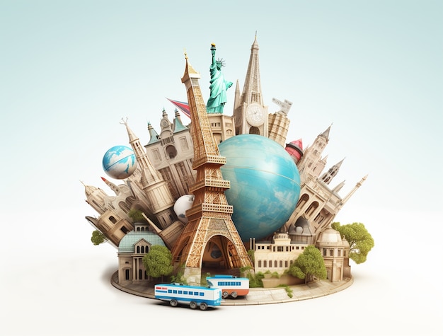 Icona 3D per viaggi e vacanze