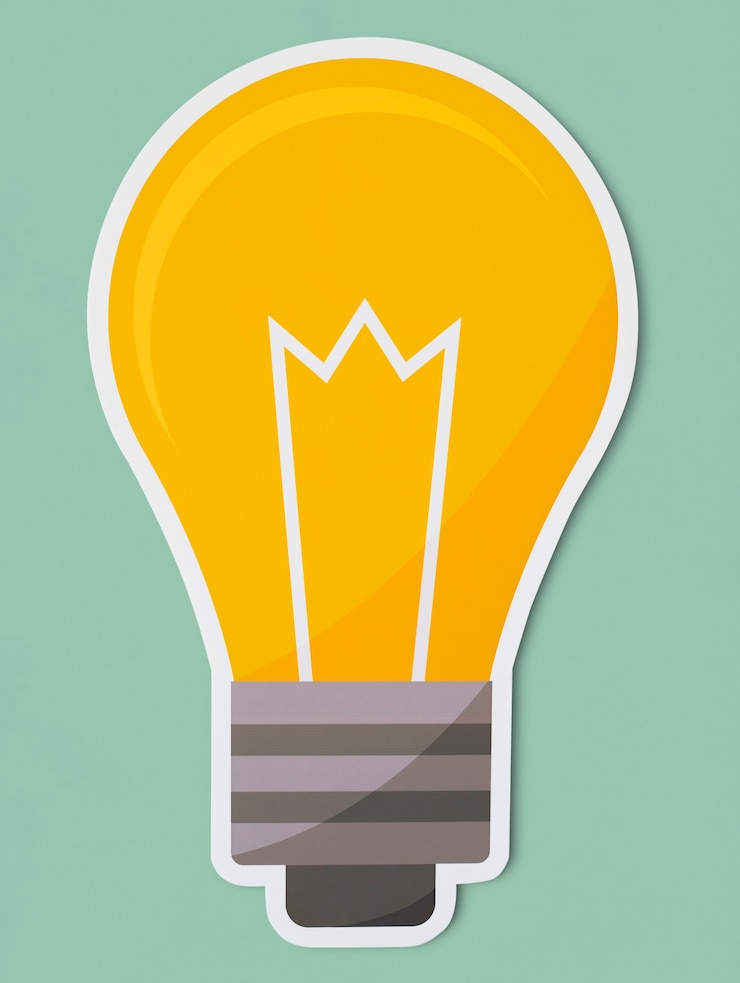 Foto gratuito icona creativa della lampadina isolata