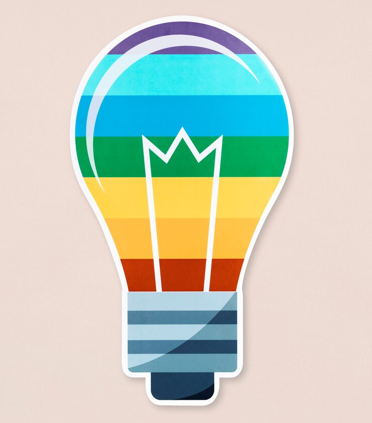Foto gratuito icona della lampadina lgbt su isolato