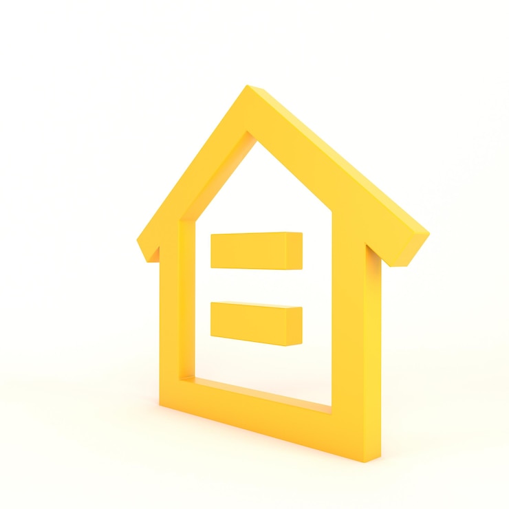 Foto gratuito icona home lato destro con sfondo bianco