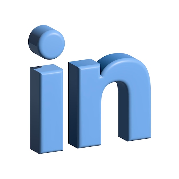 Icona Linkedin isometrica isolata realistica 3D