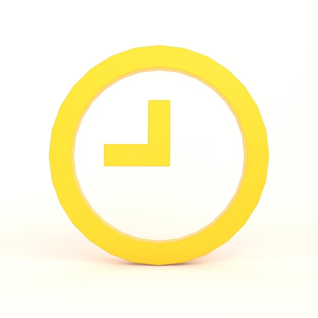 Icona Orologio Lato Anteriore Con Sfondo Bianco