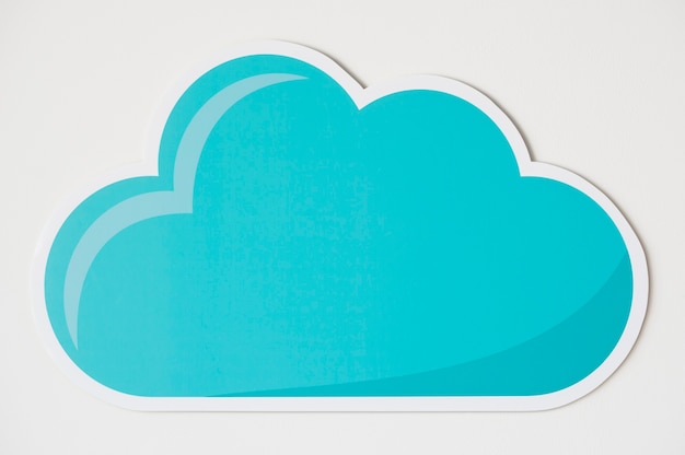 Icona simbolo blu tecnologia cloud
