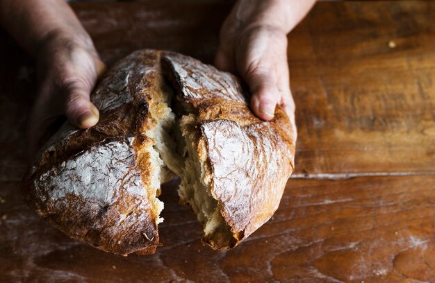 Idea di ricetta per la fotografia di cibo di pagnotta di pane