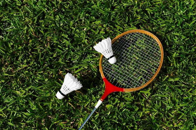 Il badminton piatto mette la natura morta