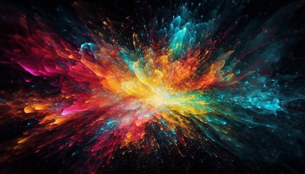Il campo stellare che esplode illumina lo spazio profondo con colori vivaci generati dall'intelligenza artificiale