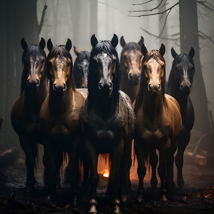 Foto gratuito il cavallo nella natura genera immagine