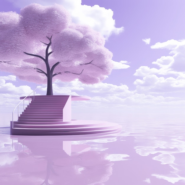 Il colore dell'anno viola toni paesaggio astratto con estetica fantasia