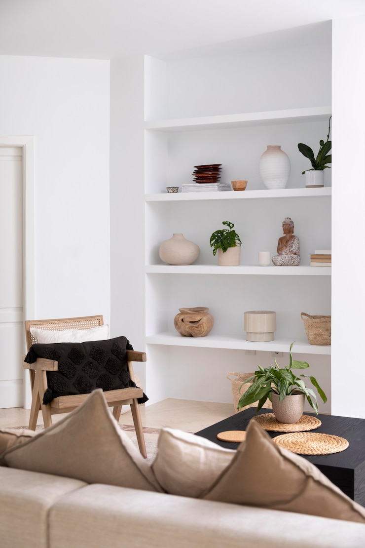 Foto gratuito il fengshui creativo pratica la disposizione del soggiorno