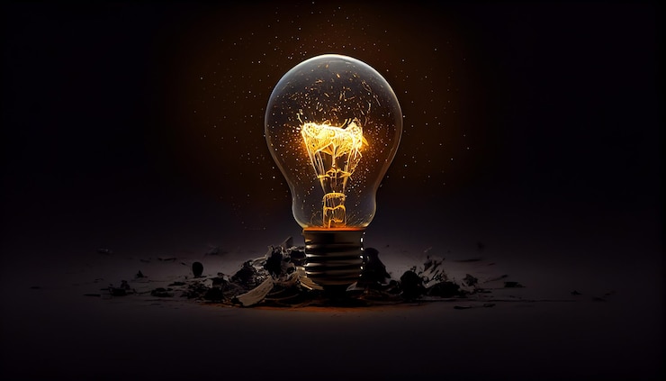 Foto gratuito il filamento luminoso accende la creatività negli ambienti bui generati dall'intelligenza artificiale