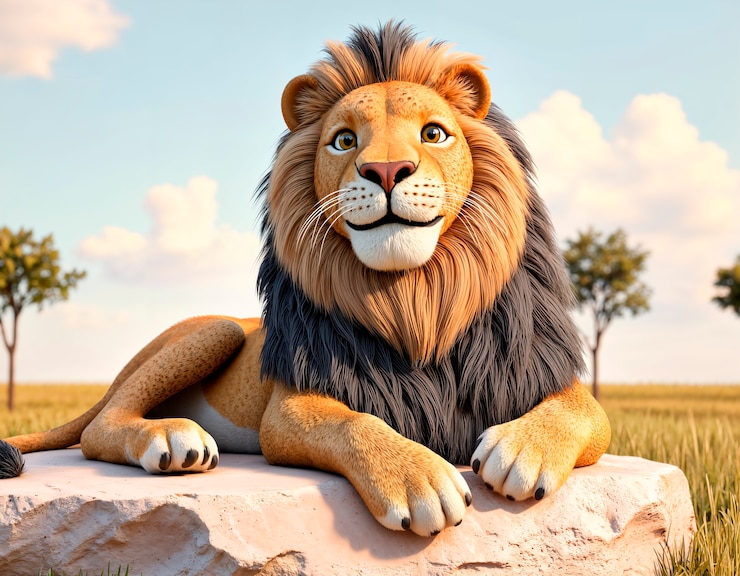 Foto gratuito il maestoso re leone